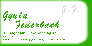 gyula feuerbach business card